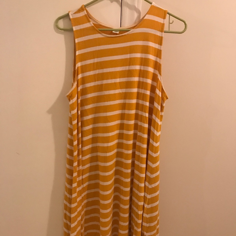 Large Yellow Stripe Swing Dress